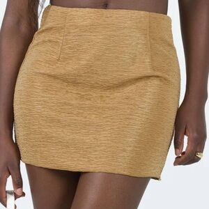Princess Polly Selby textured mini skirt beige size 4